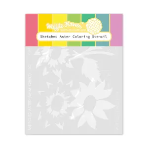     Sketched Aster Coloring Stencil