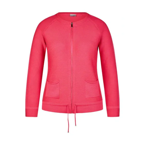 113526- Magenta Zip Cardigan- Rabe