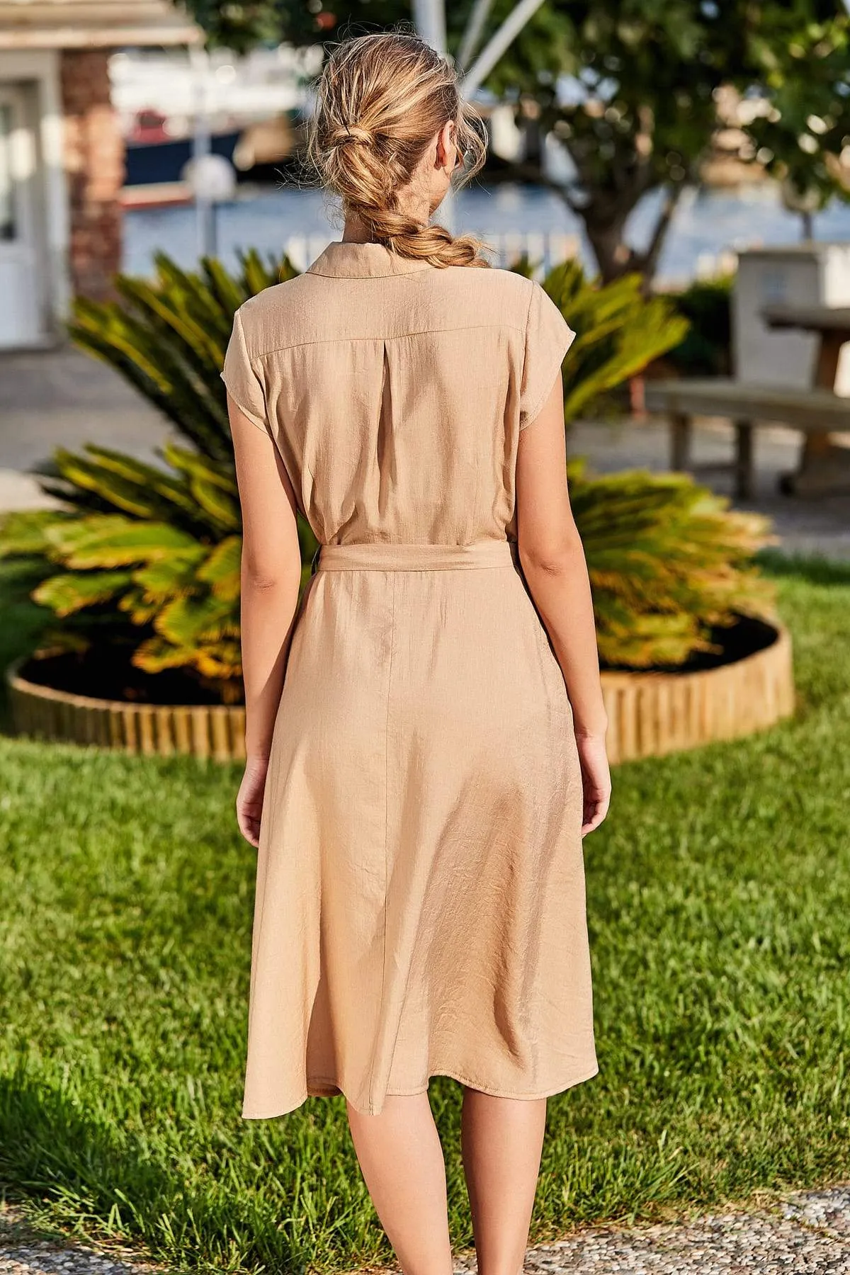 11570 Beige Shirt Dress