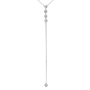 14k Diamond Bezel Lariat Necklace