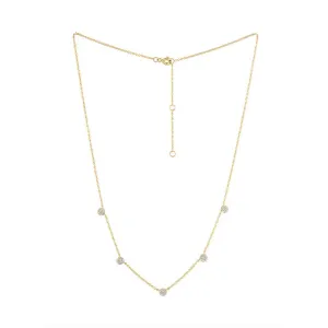 14K Diamond Pave Disc Necklace