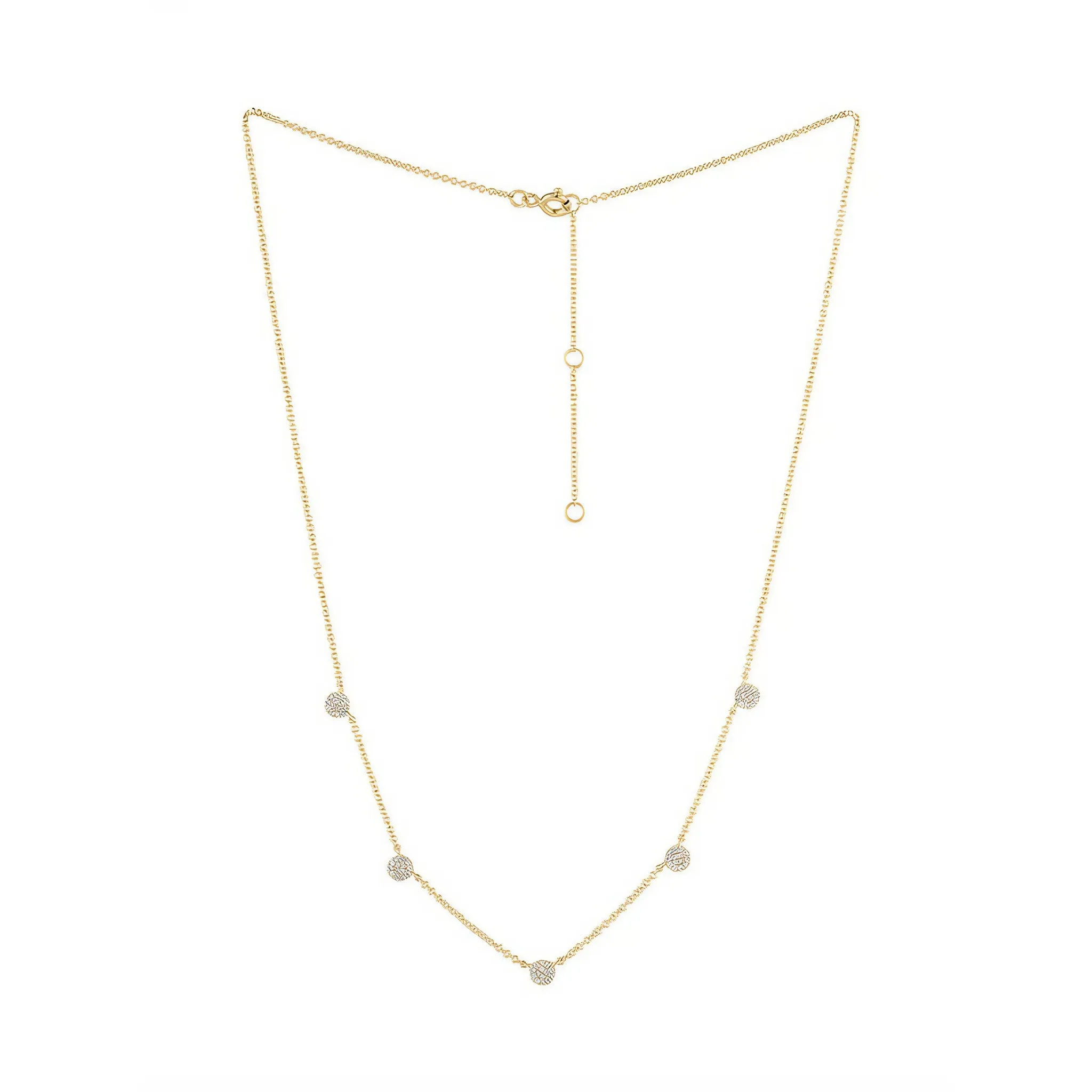 14K Diamond Pave Disc Necklace