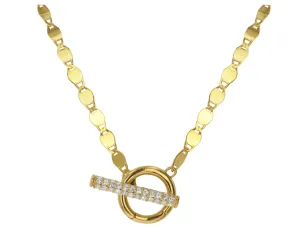 14K Diamond Toggle Charm Clip Necklace