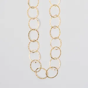 14k Gold Filled 17mm Hammered Layering Circle Chain
