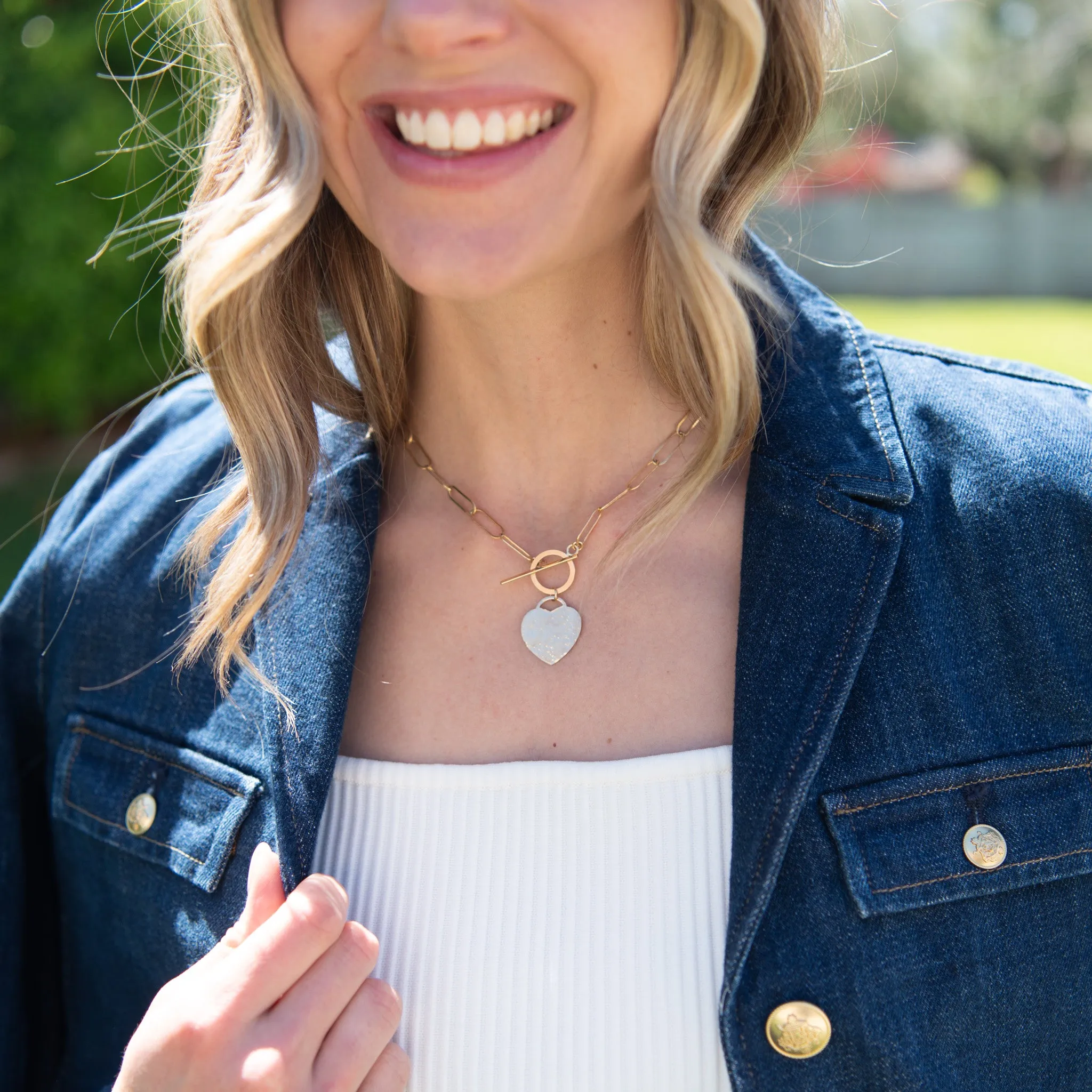 14k Gold Filled Extra Large Paper Clip Toggle Necklace