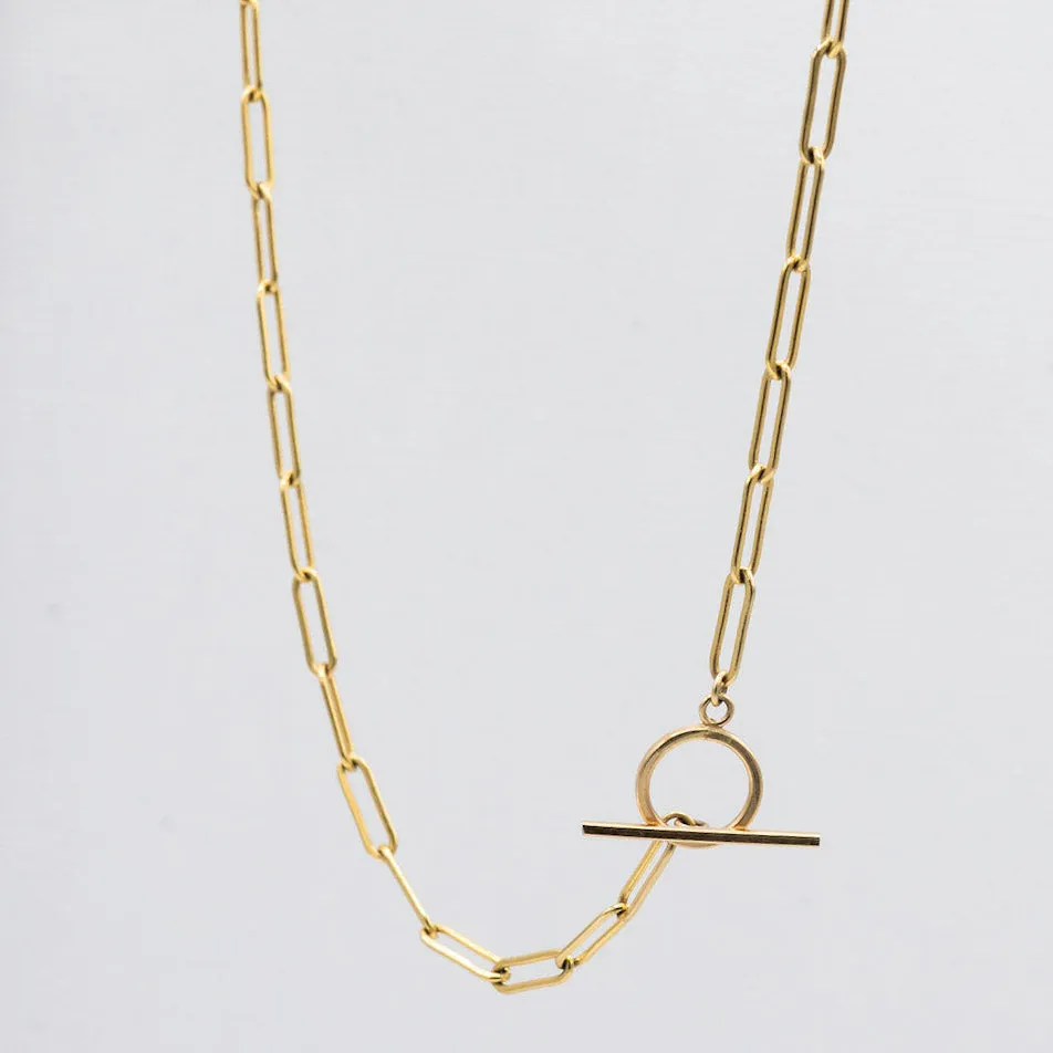 14k Gold Filled Large Toggle Necklace & Charm Set