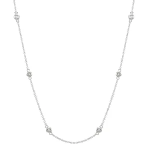 14k White Gold Diamond Chain Layering Necklace