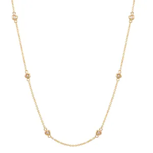 14k Yellow Gold Diamond Chain Layering Necklace
