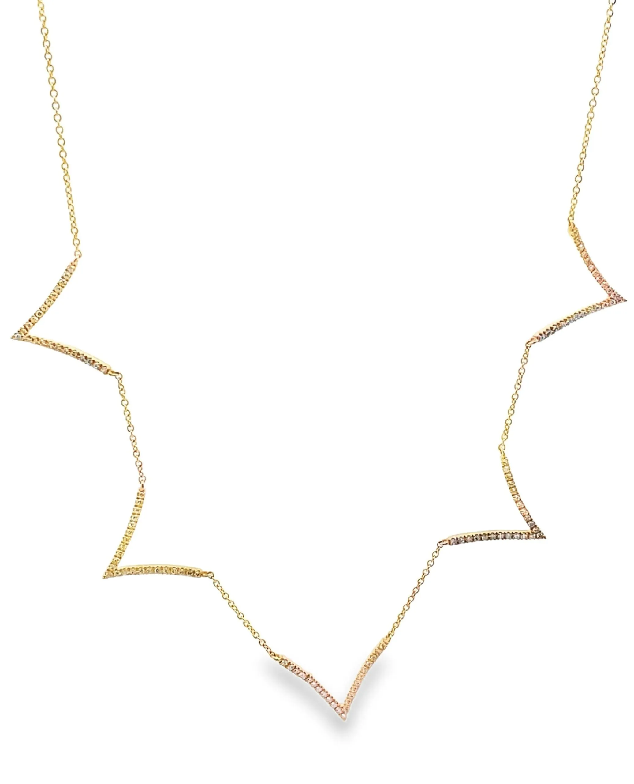 14K Yellow Gold Layering Diamond Necklace