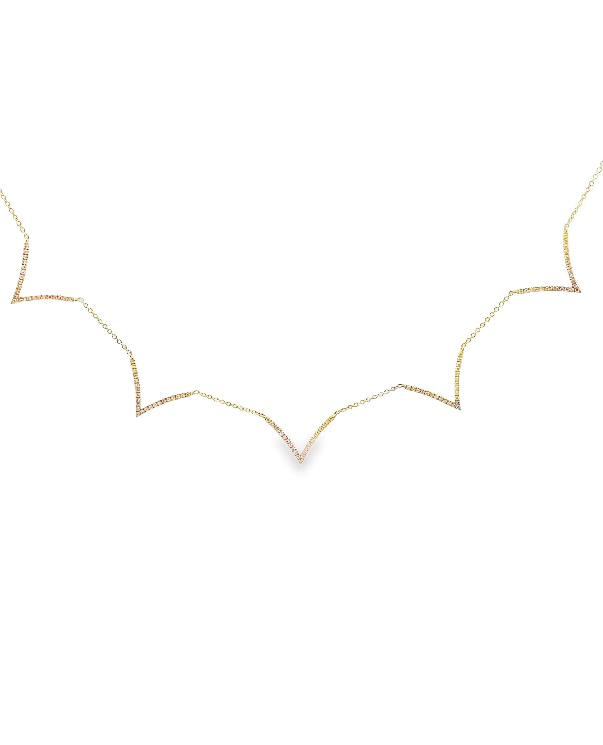 14K Yellow Gold Layering Diamond Necklace