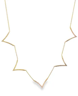 14K Yellow Gold Layering Diamond Necklace