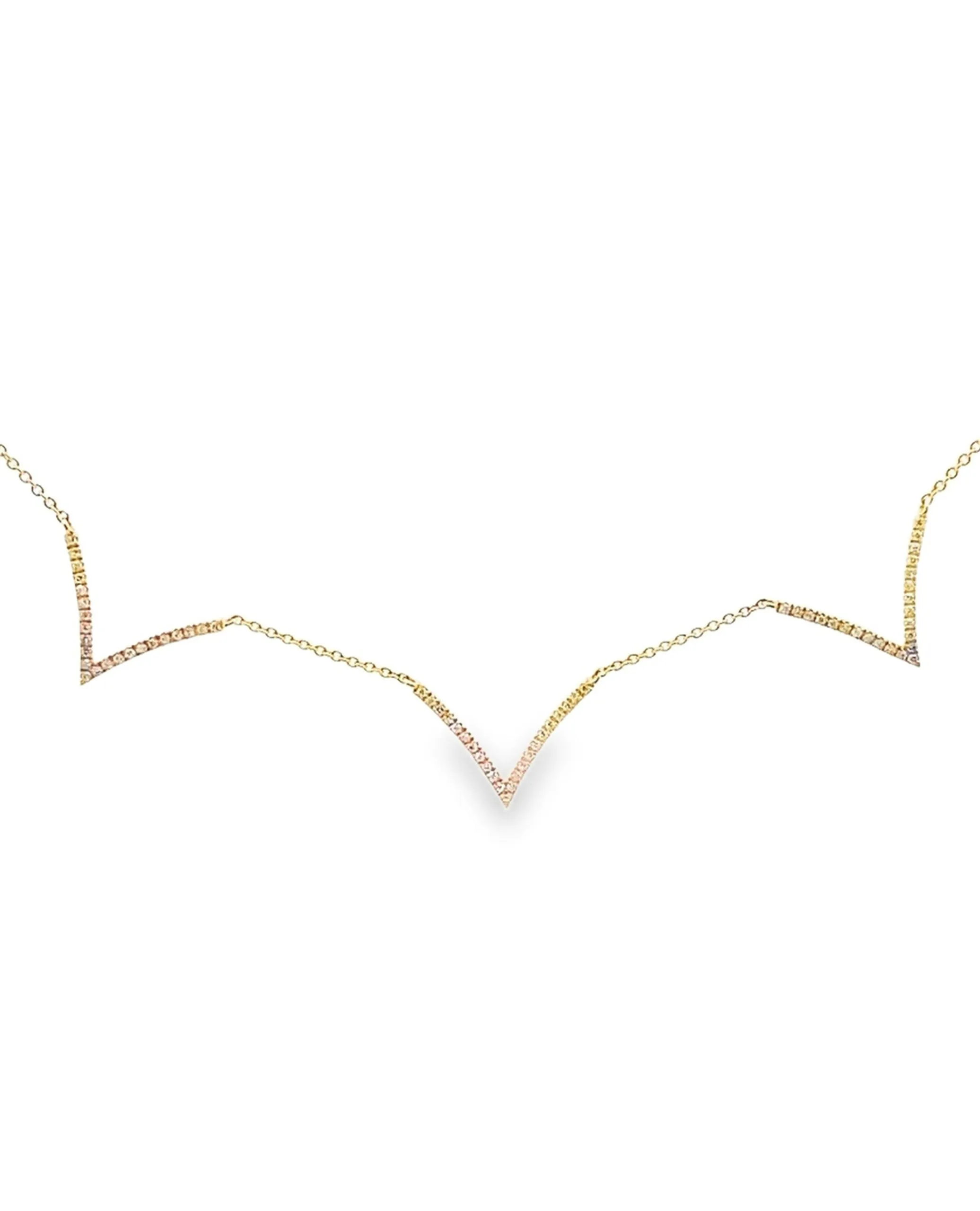 14K Yellow Gold Layering Diamond Necklace
