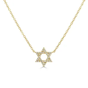 14KY Diamond Star of David Necklace