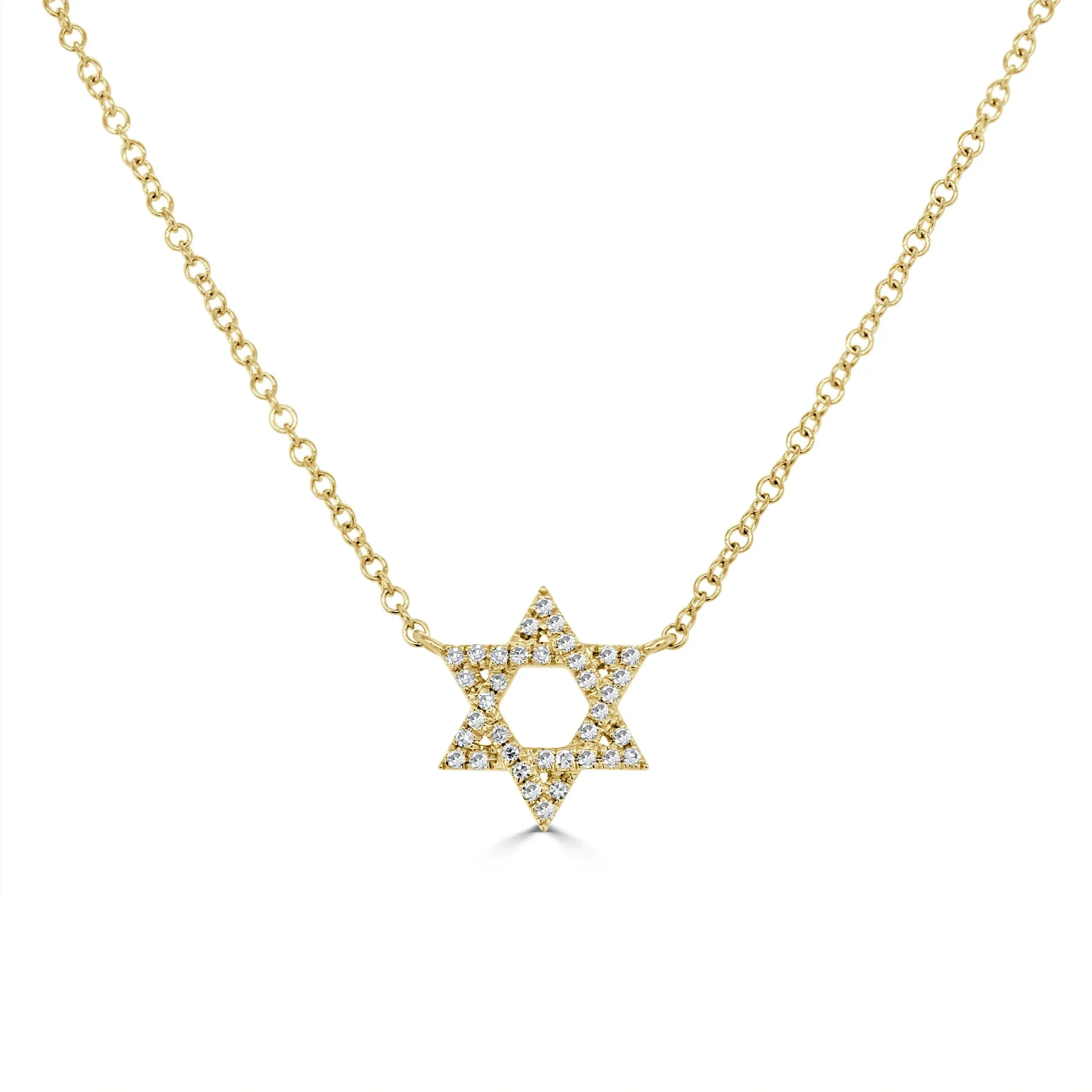 14KY Diamond Star of David Necklace