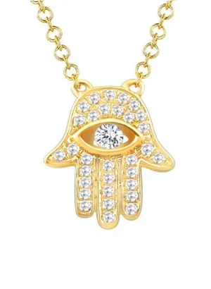 14KY Hamsa Diamond Necklace