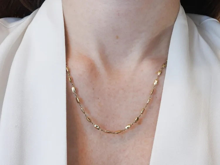 14KY Smooth Gold Nugget Chain