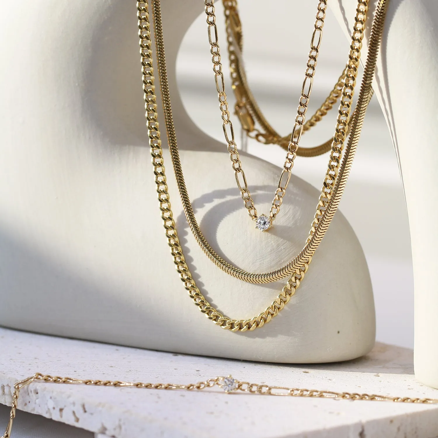 18k Gold 2.8mm Cuban Chain Necklace (White/Rose/Yellow Gold)