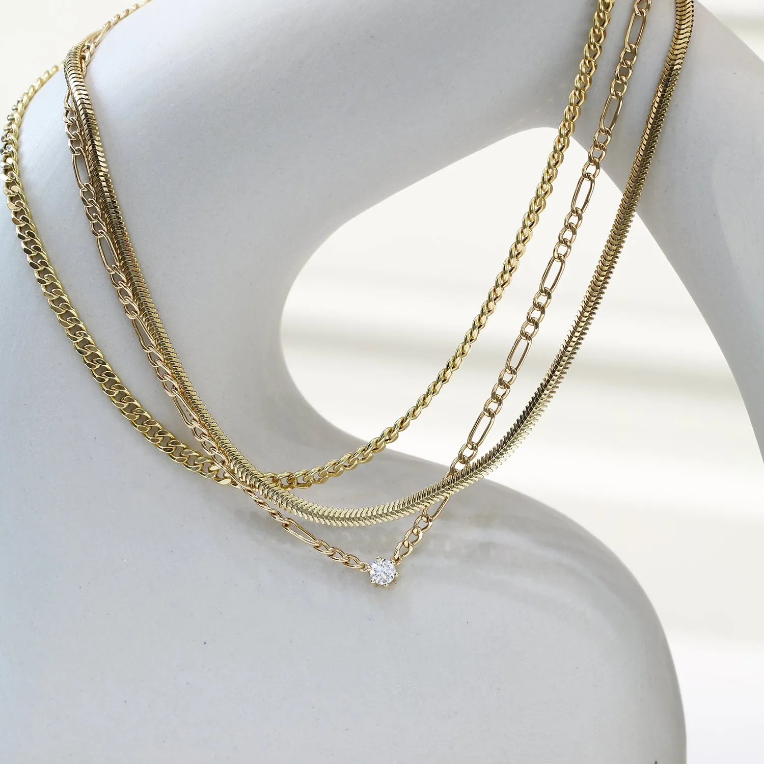 18k Gold 2.8mm Cuban Chain Necklace (White/Rose/Yellow Gold)