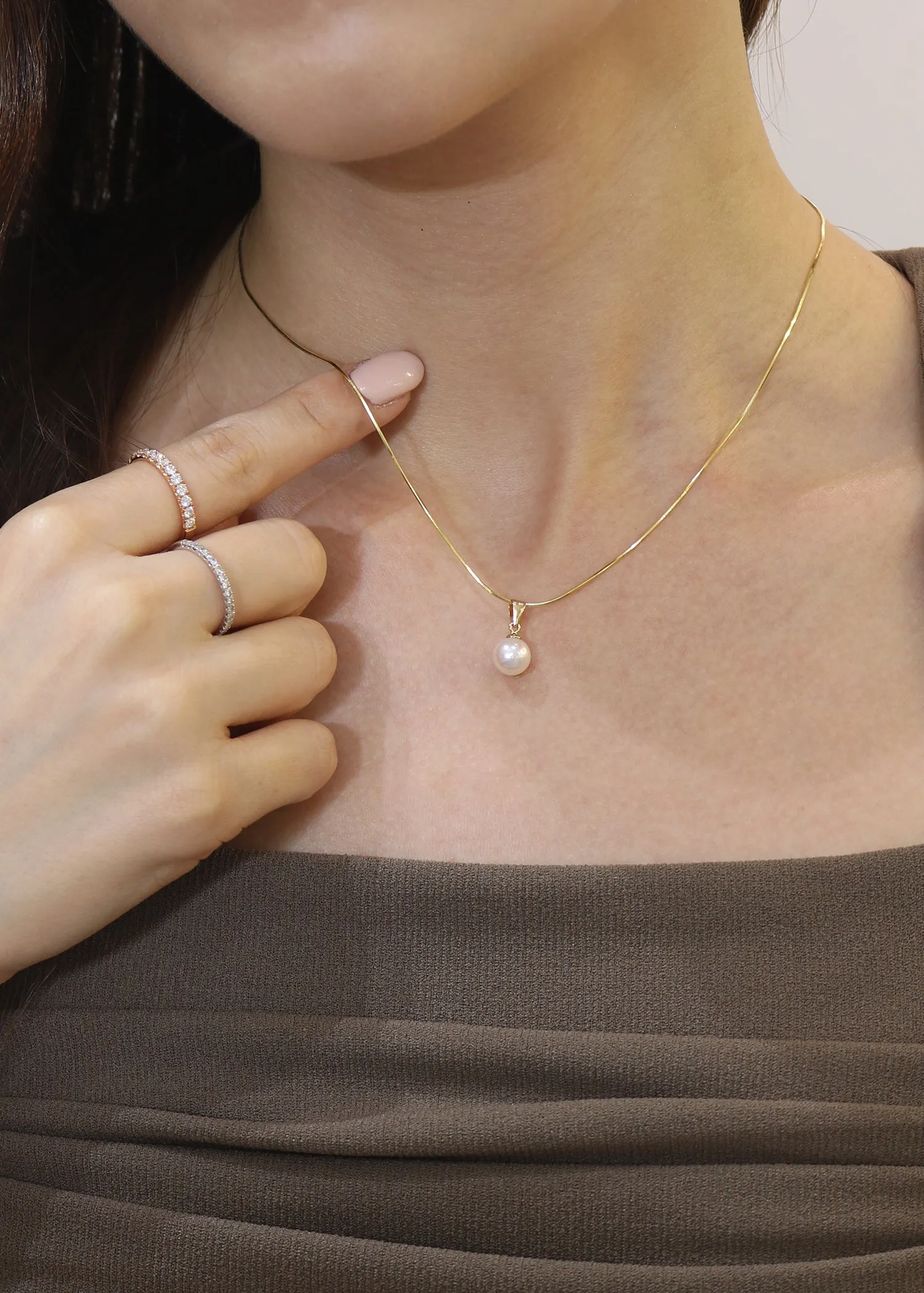 18k Gold Chain Snake Bone Necklace (White/Rose/Yellow Gold)