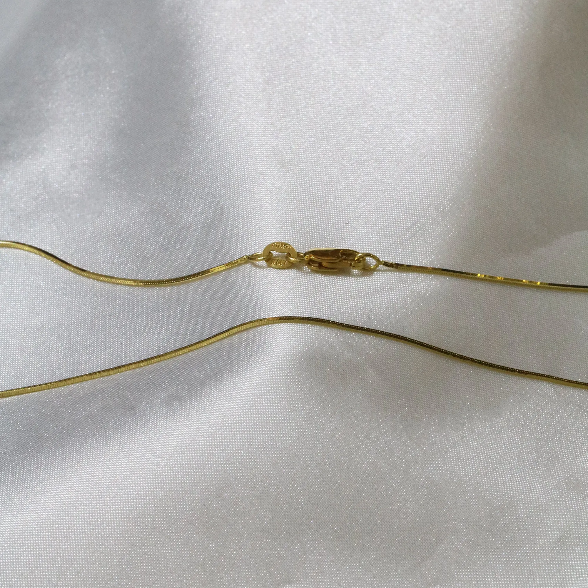 18k Gold Chain Snake Bone Necklace (White/Rose/Yellow Gold)