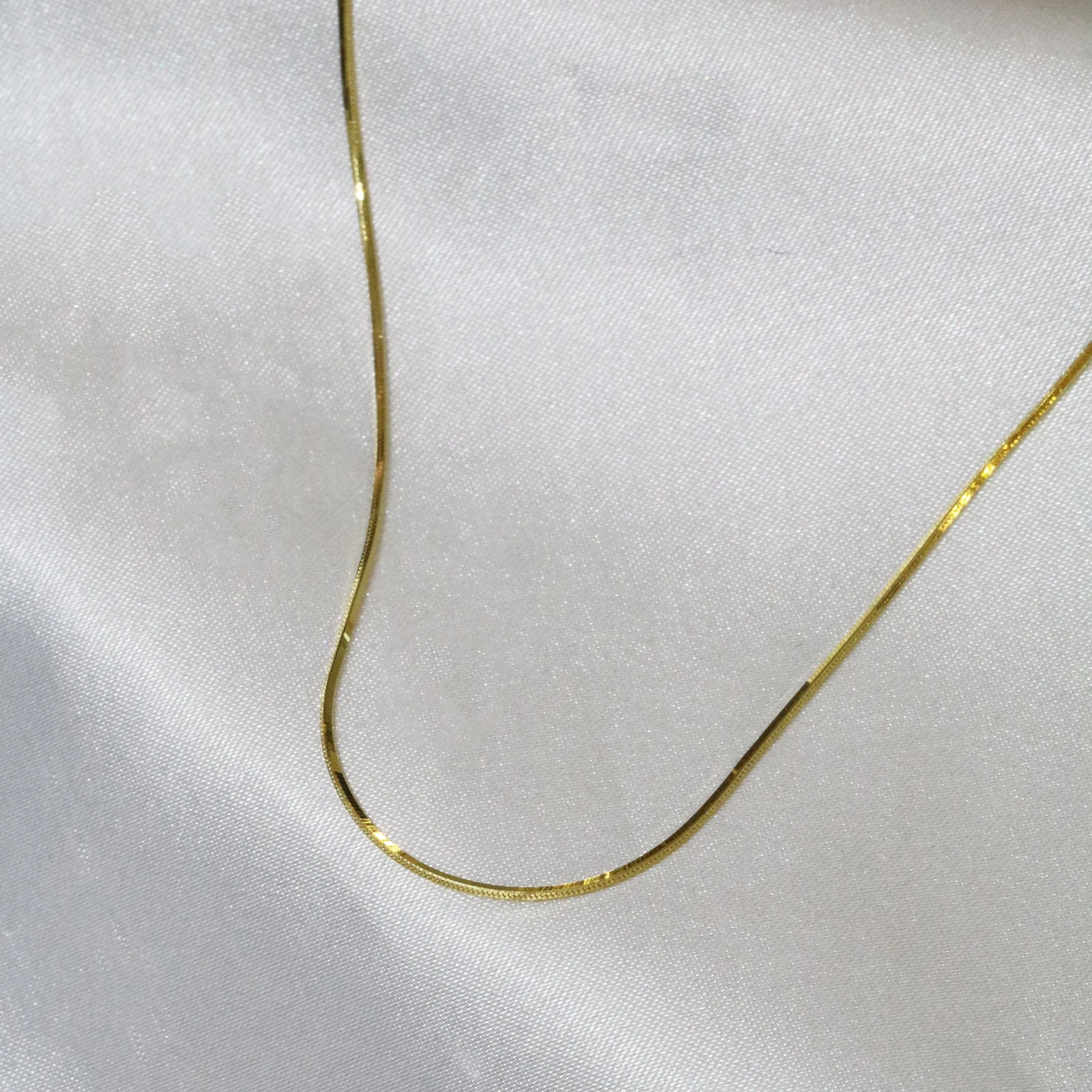 18k Gold Chain Snake Bone Necklace (White/Rose/Yellow Gold)