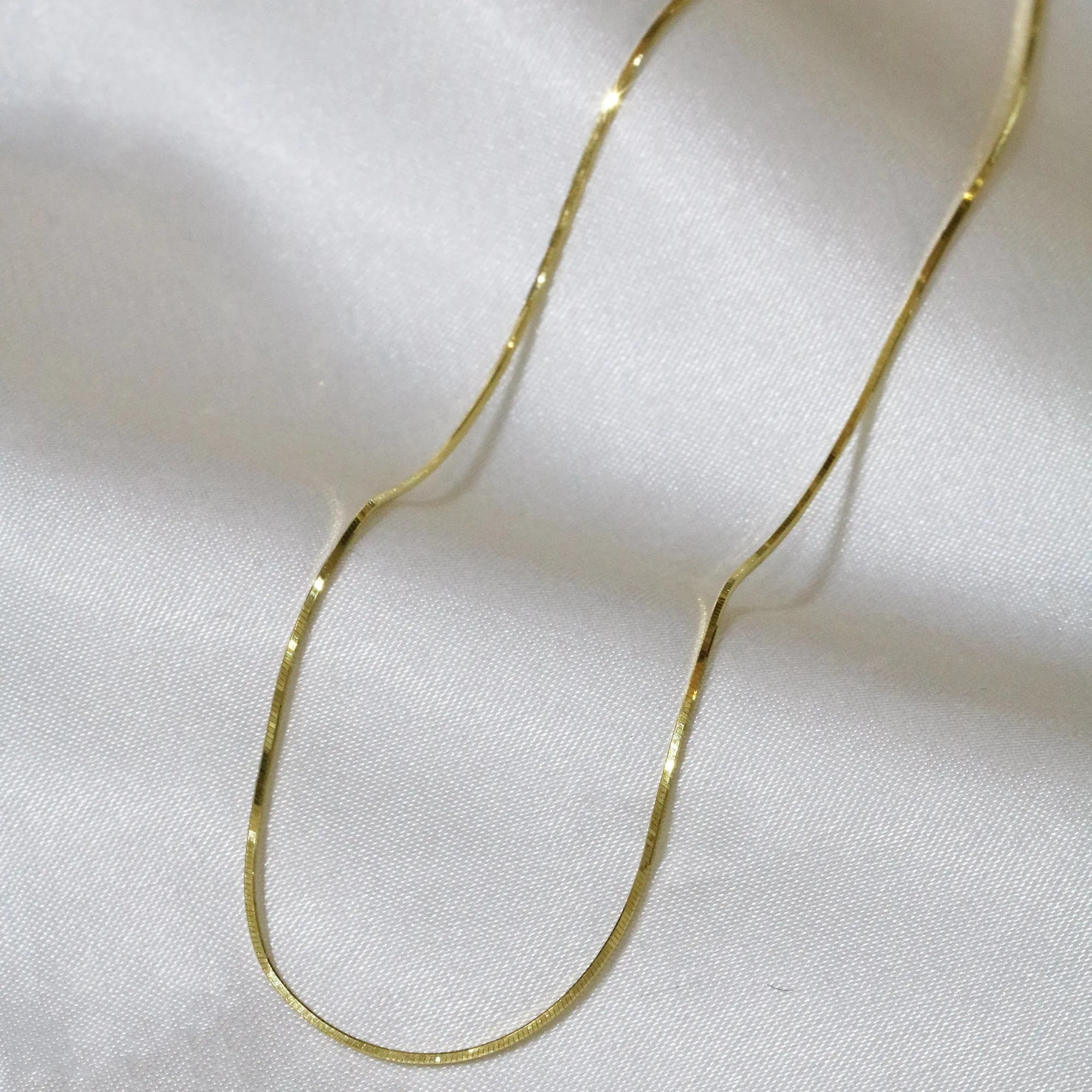 18k Gold Chain Snake Bone Necklace (White/Rose/Yellow Gold)