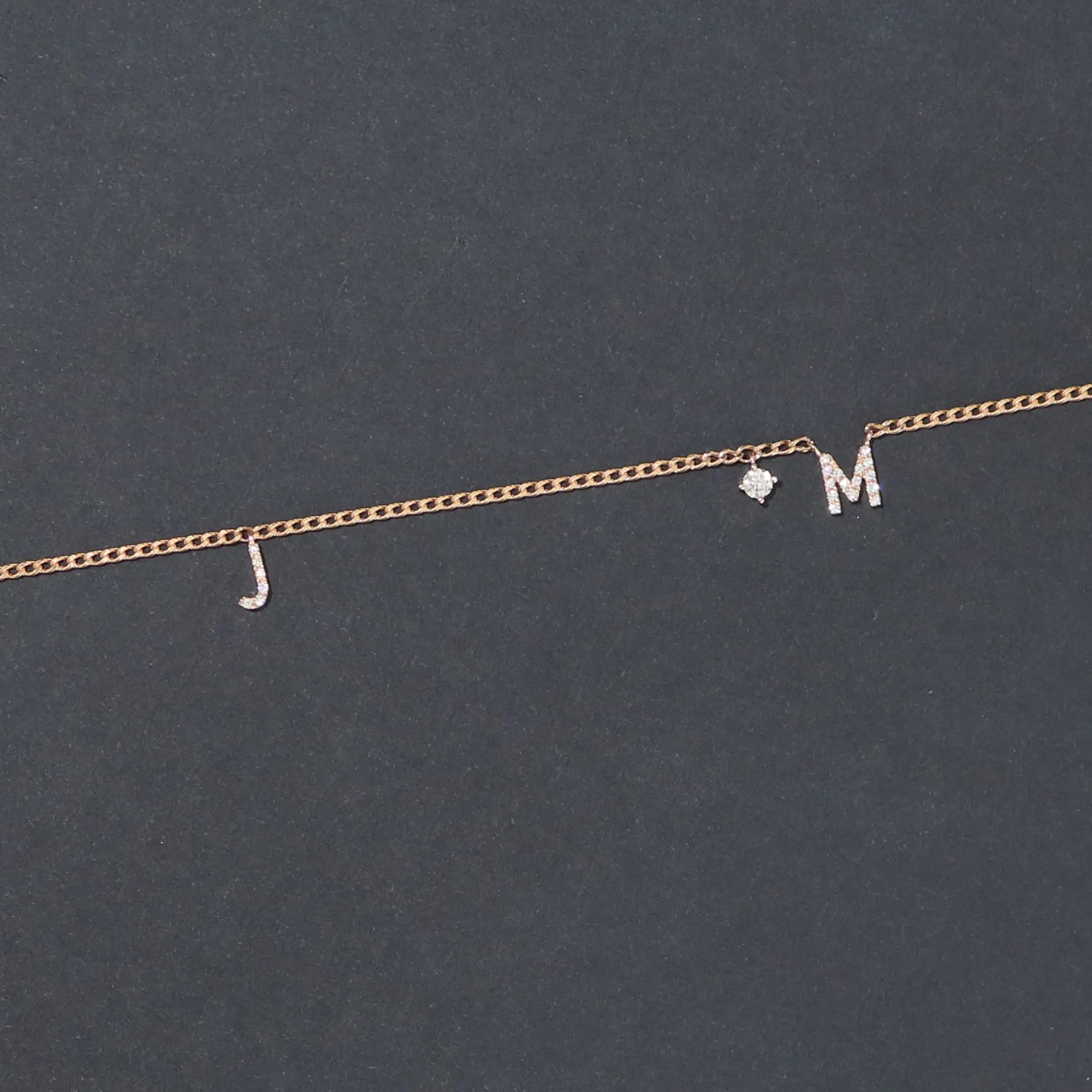 18k Gold Initial Diamond Necklace