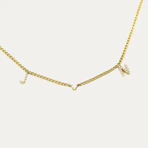 18k Gold Initial Diamond Necklace