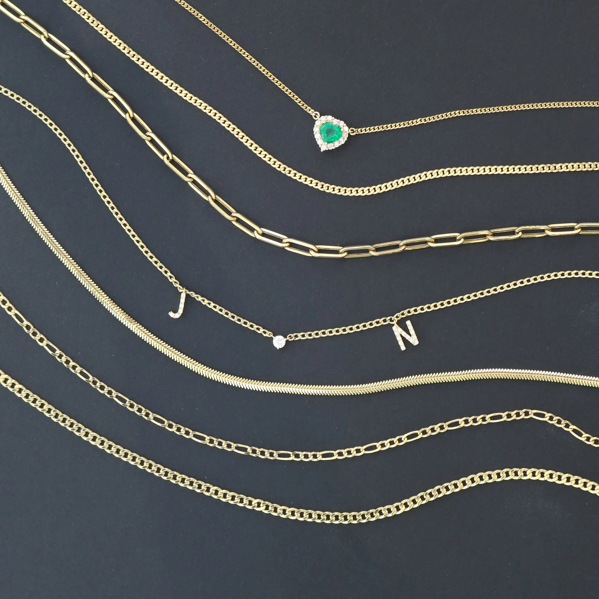 18k Gold Initial Diamond Necklace