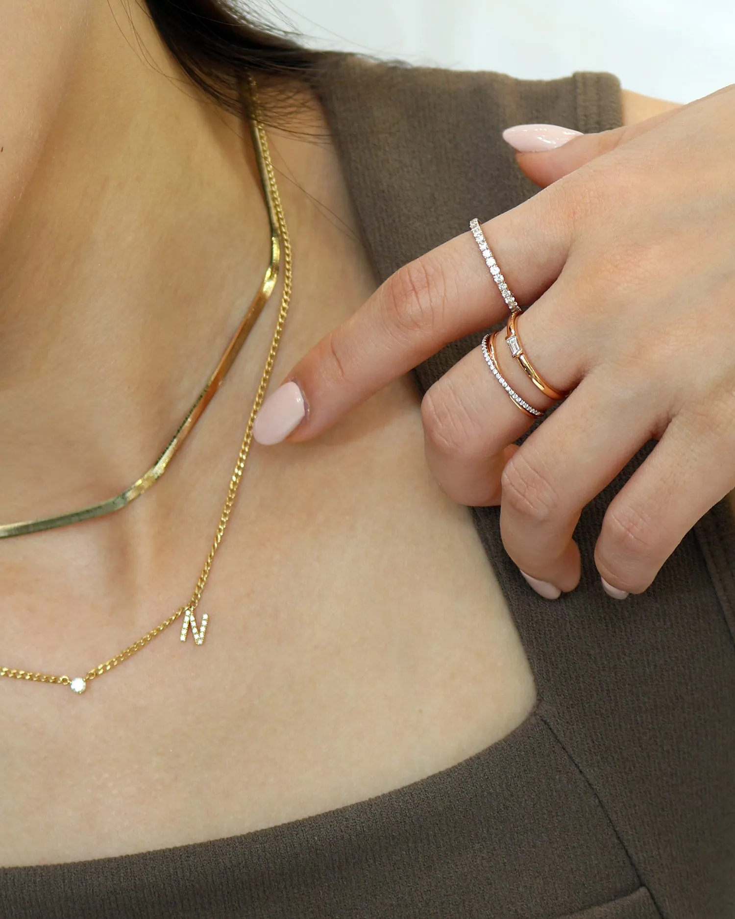 18k Gold Snake Bone Chain Necklace (White/Rose/Yellow Gold)
