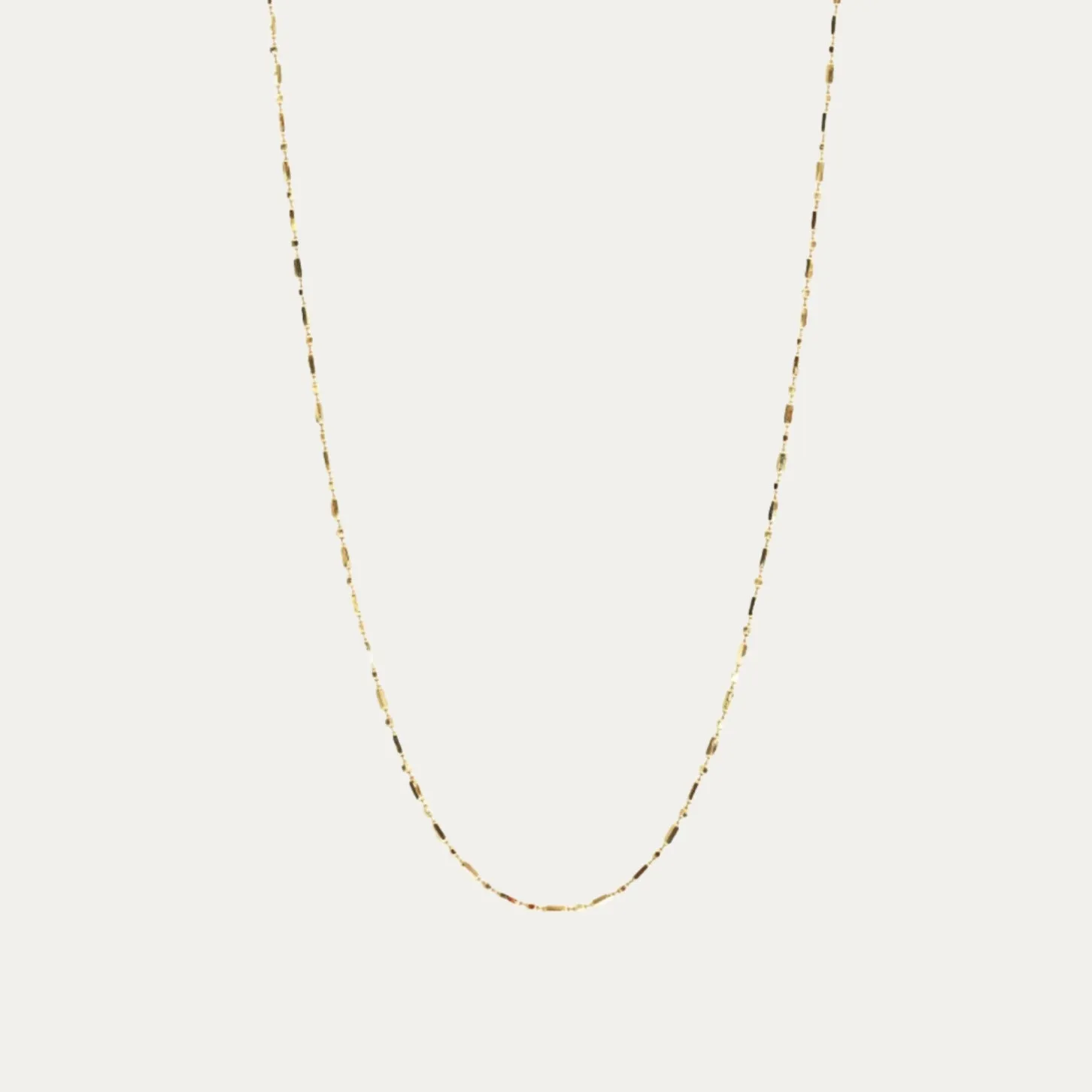 18k Gold Tube Adjustable Necklace (White/Yellow Gold)