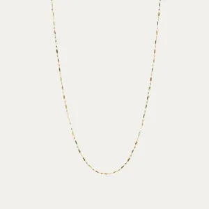 18k Gold Tube Adjustable Necklace (White/Yellow Gold)