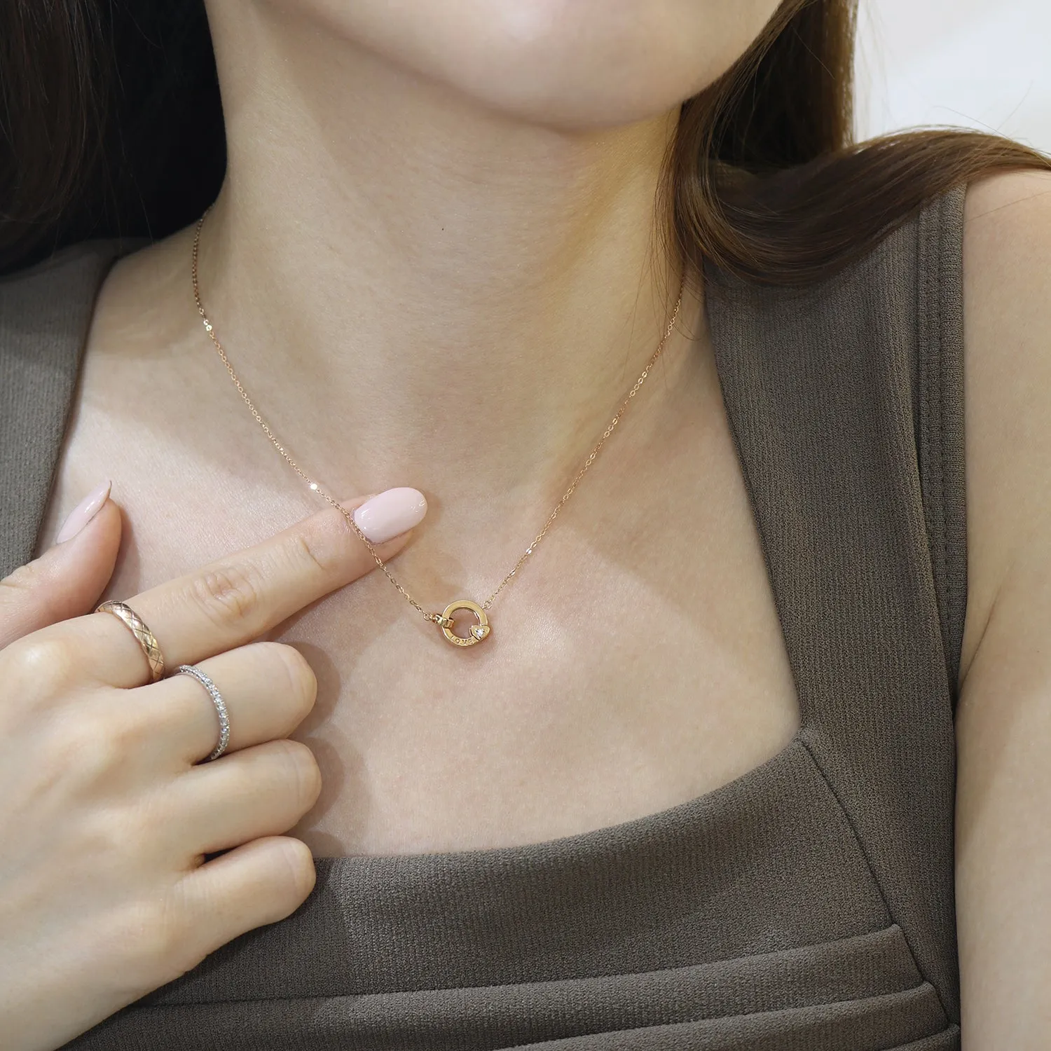 18k Rose Gold Eternal Love Necklace