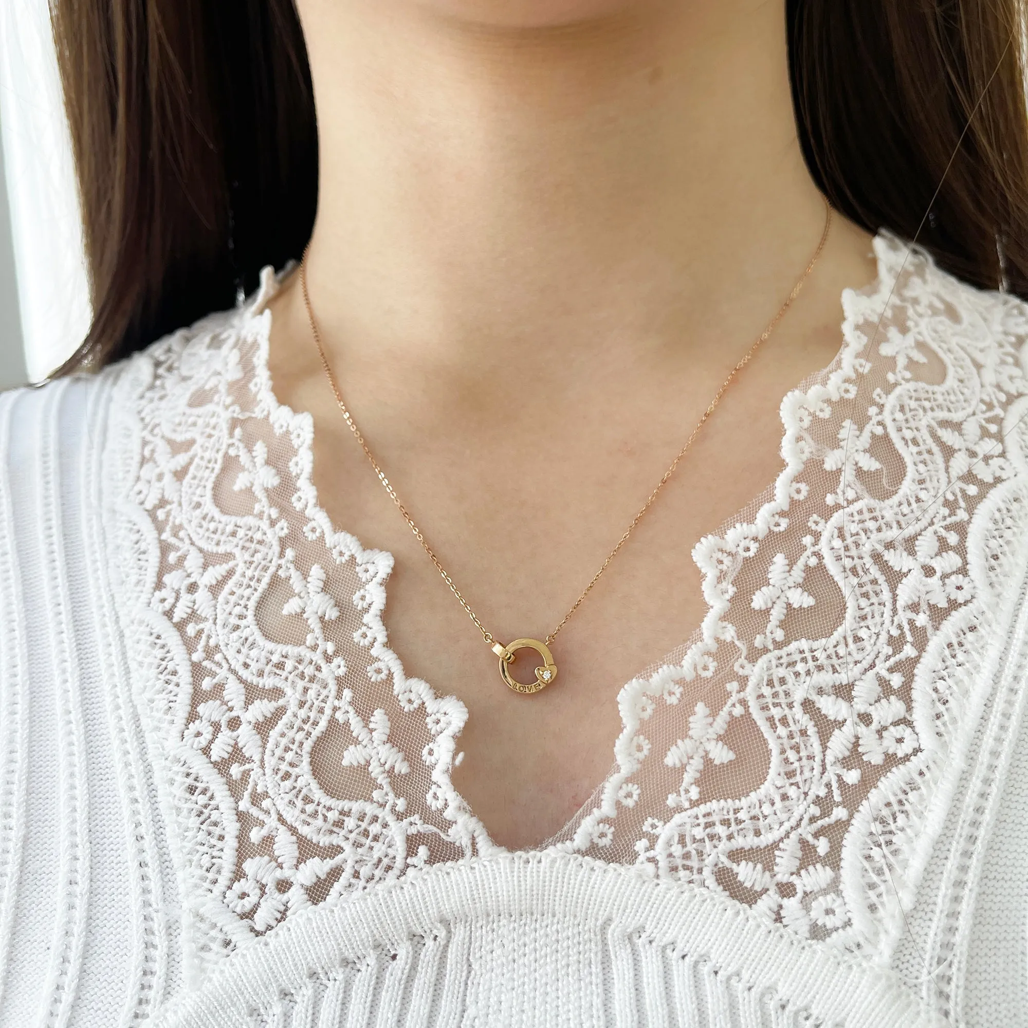 18k Rose Gold Eternal Love Necklace