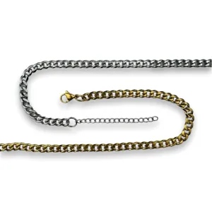 2 Layering Necklace Chains (Cuban Link   Figaro)