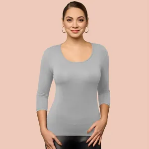 3/4 Sleeve Scoop Neck Layering Top