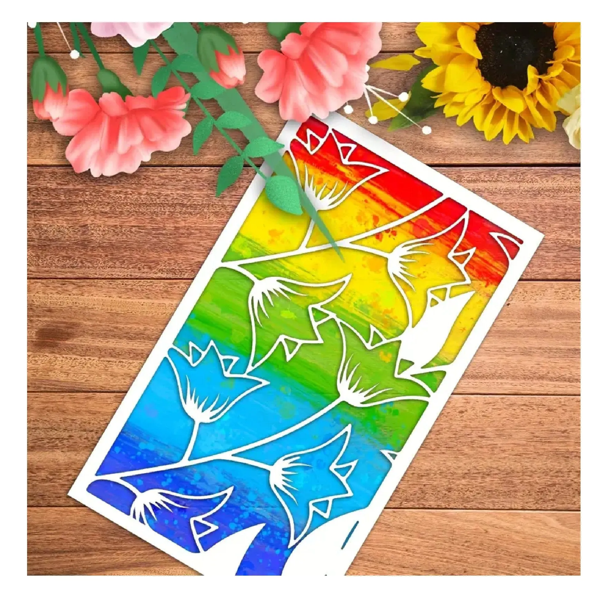 4.8X8in1pc Flowers DIY Layering Stencils Painting Scrapbooking