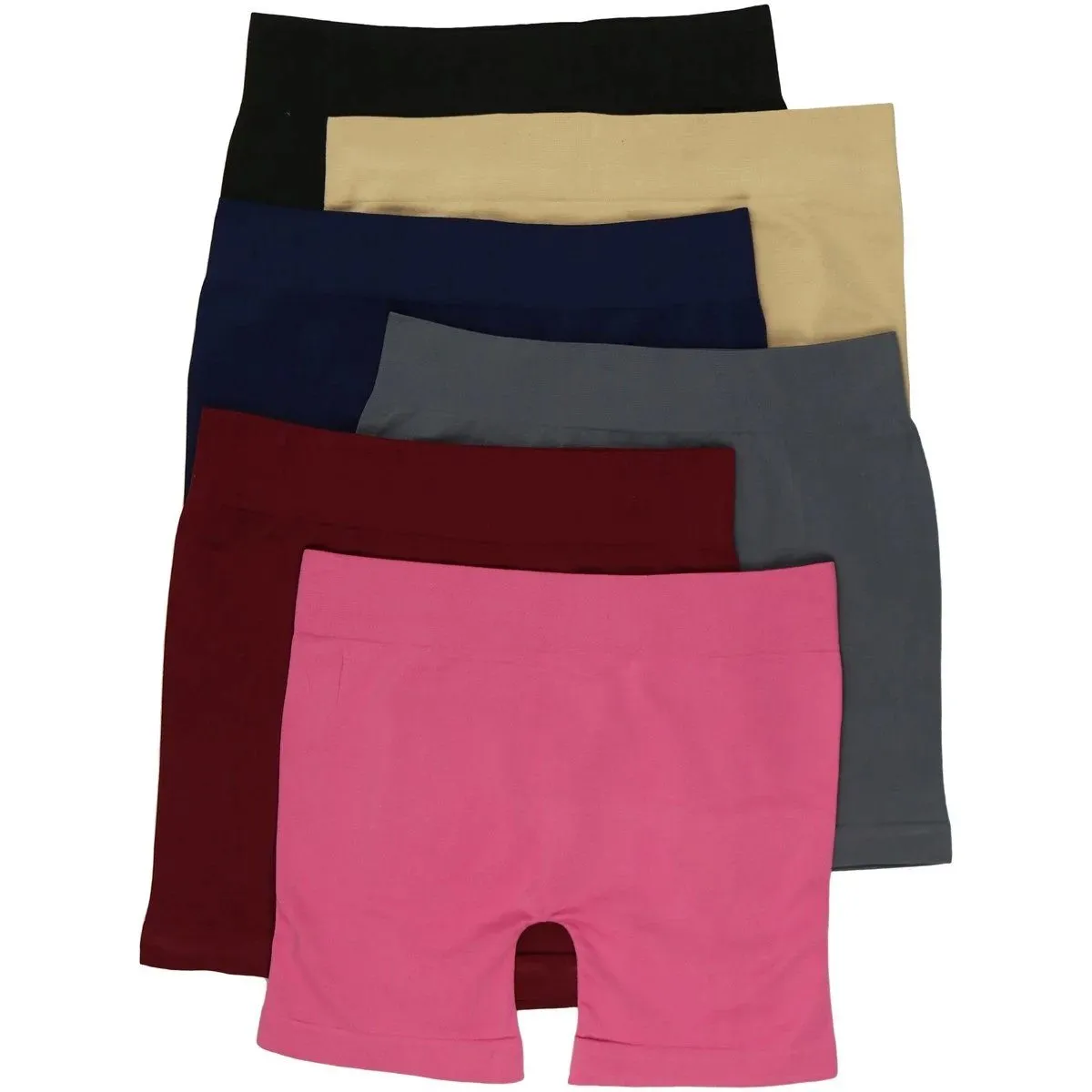 6-Pack: Women's Elastic Layering Shorts