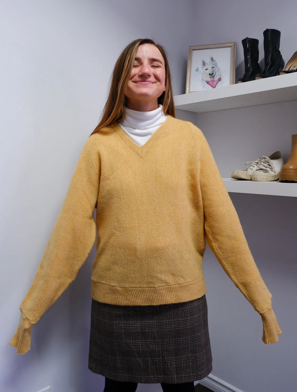 90s White Microrib Layering Turtleneck - M/L