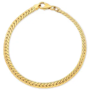 9ct Yellow Gold Silver Infused Herringbone Bracelet