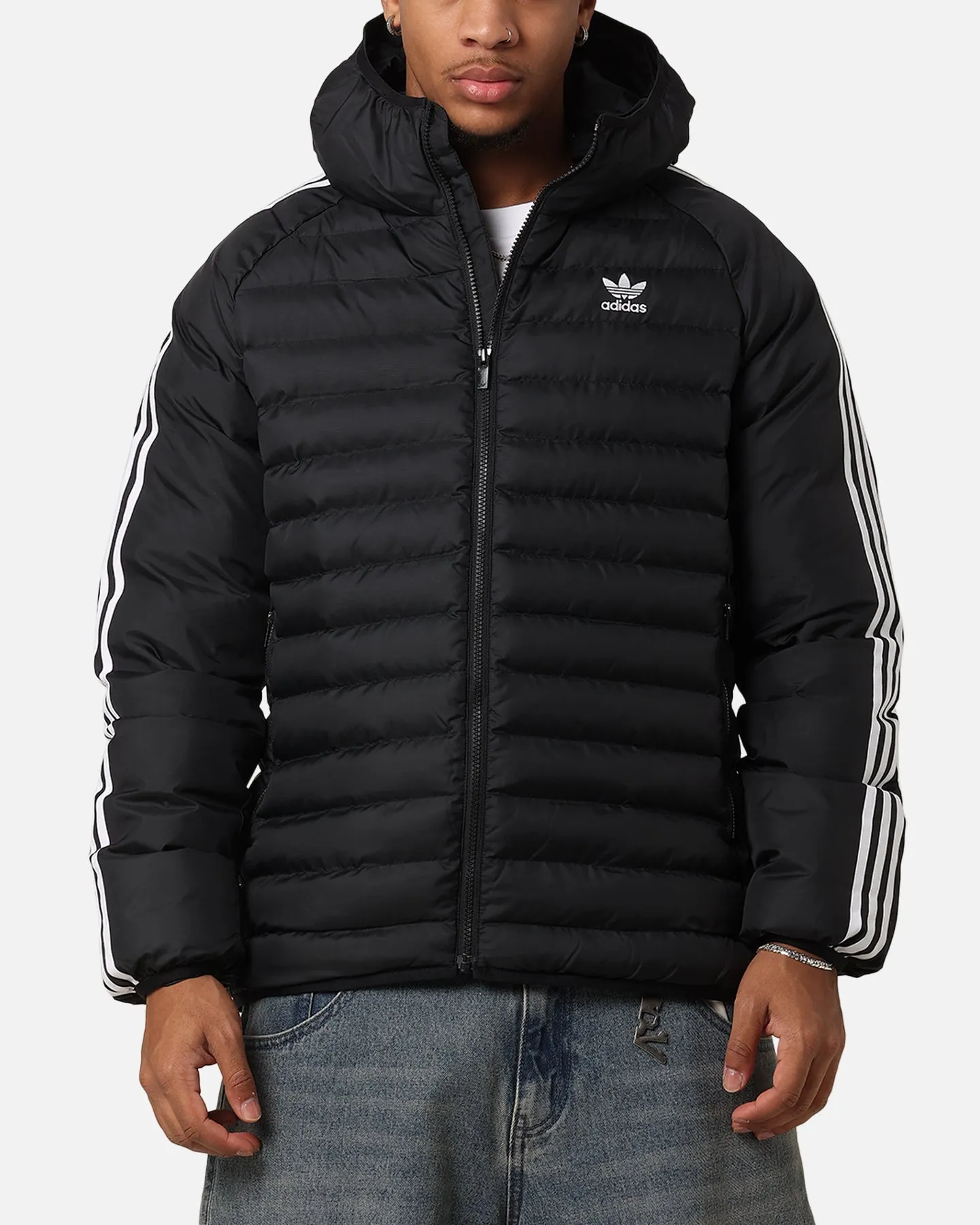 Adidas Padded Hooded Jacket Black/White