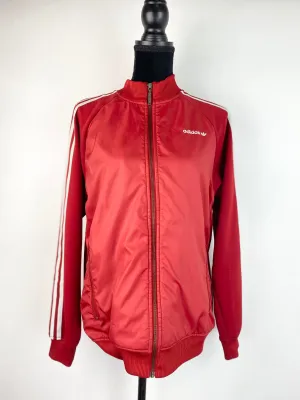 Adidas Red Satin Sheen Track Jacket - Medium
