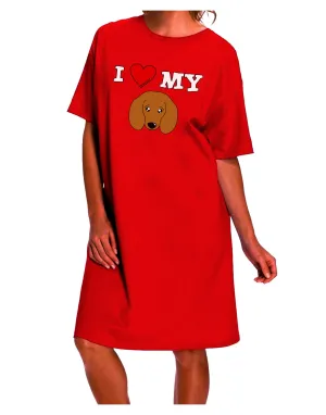 Adorable Doxie Dachshund Dog Adult Night Shirt Dress - A Must-Have for Dog Lovers, by TooLoud