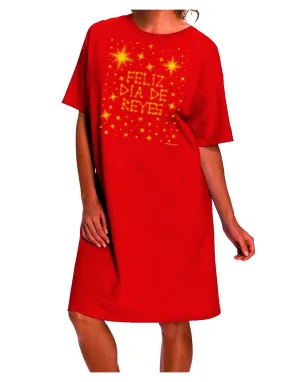 Adult Night Shirt Dress with Brilliant Stars - Feliz Dia de Reyes Collection by TooLoud