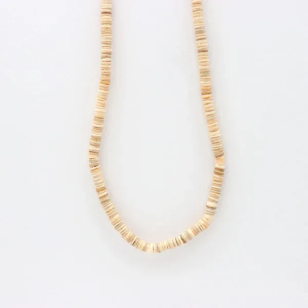 Ahiki Natural Puka Shell Necklace in Beige