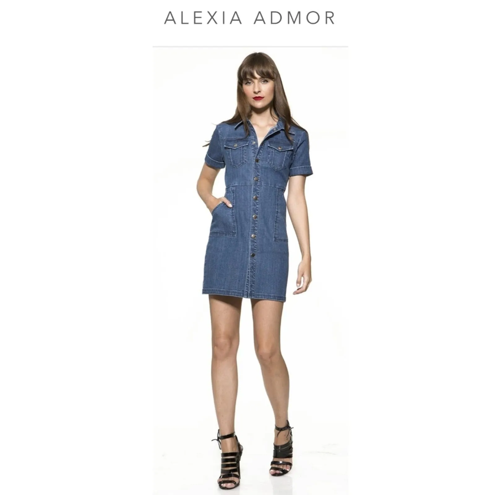 Alexia Admor Denim Romina Shirt Dress Medium