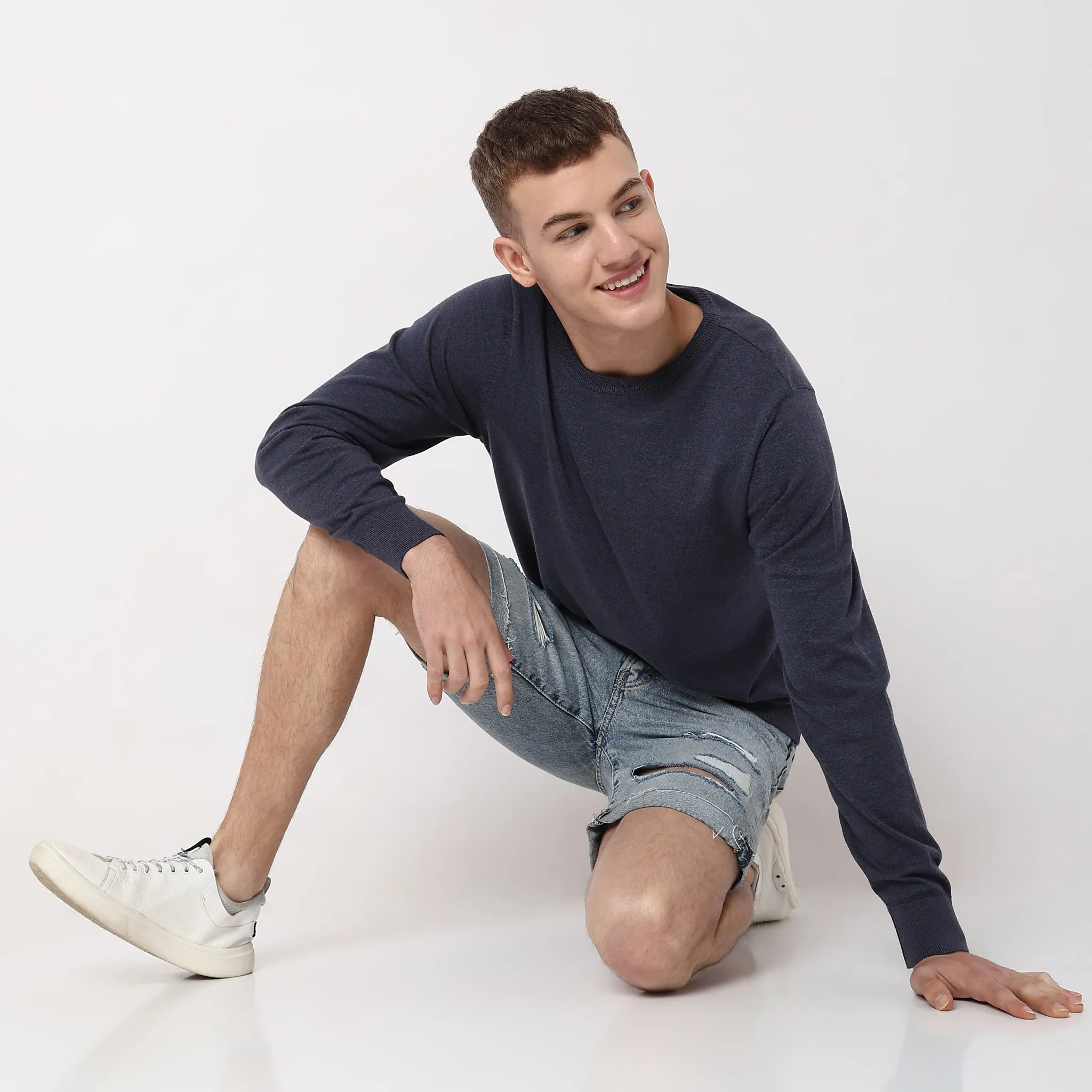 All Day Pullover™ - Comfortable exclusive soft Cotton Blend Hand Knitted with exquisite fashioning