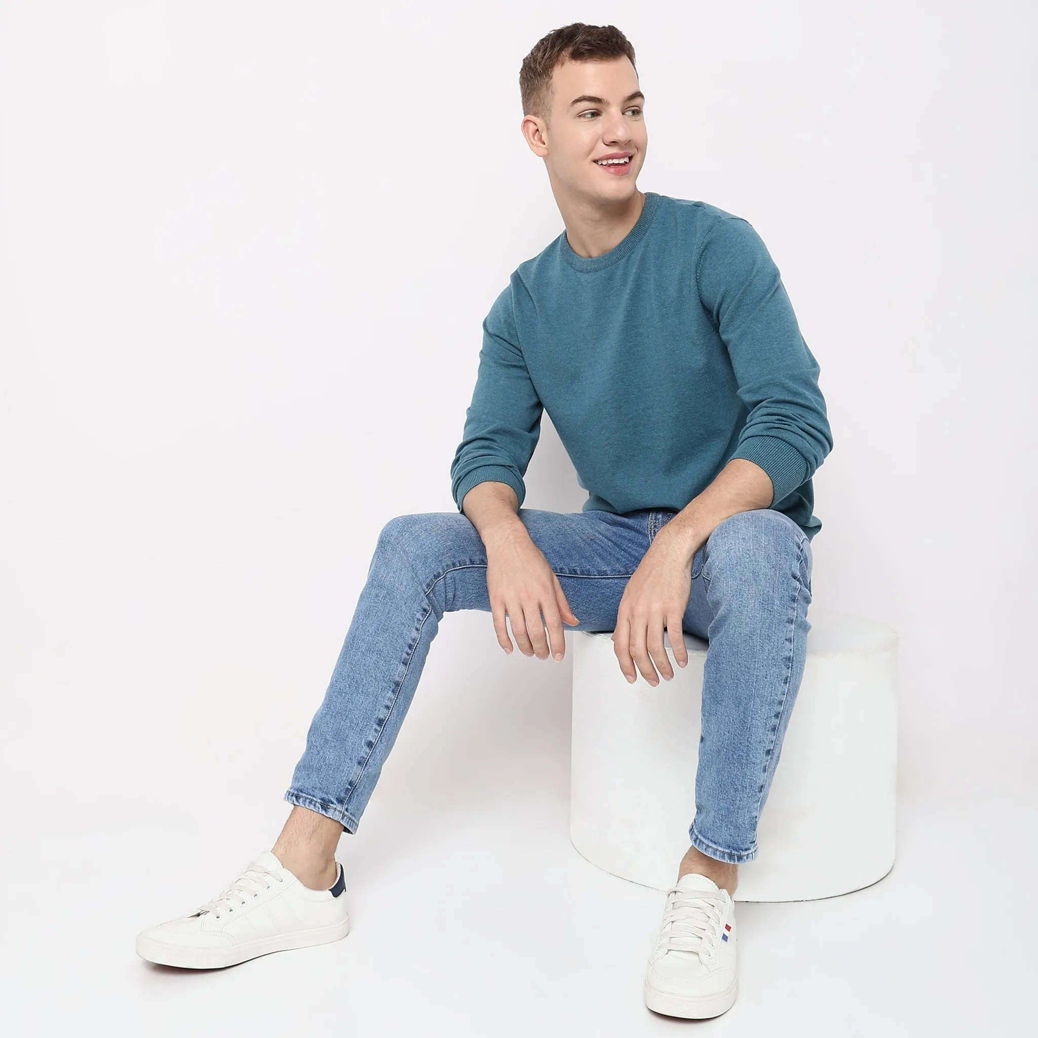 All Day Pullover™ - Comfortable exclusive soft Cotton Blend Hand Knitted with exquisite fashioning