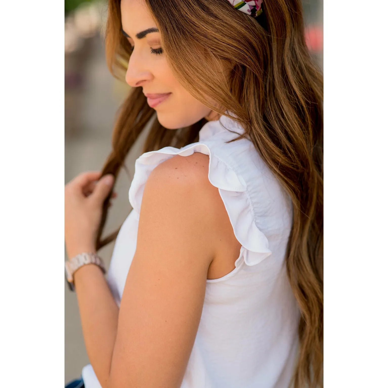 All Over Ruffles V-Neck Tank