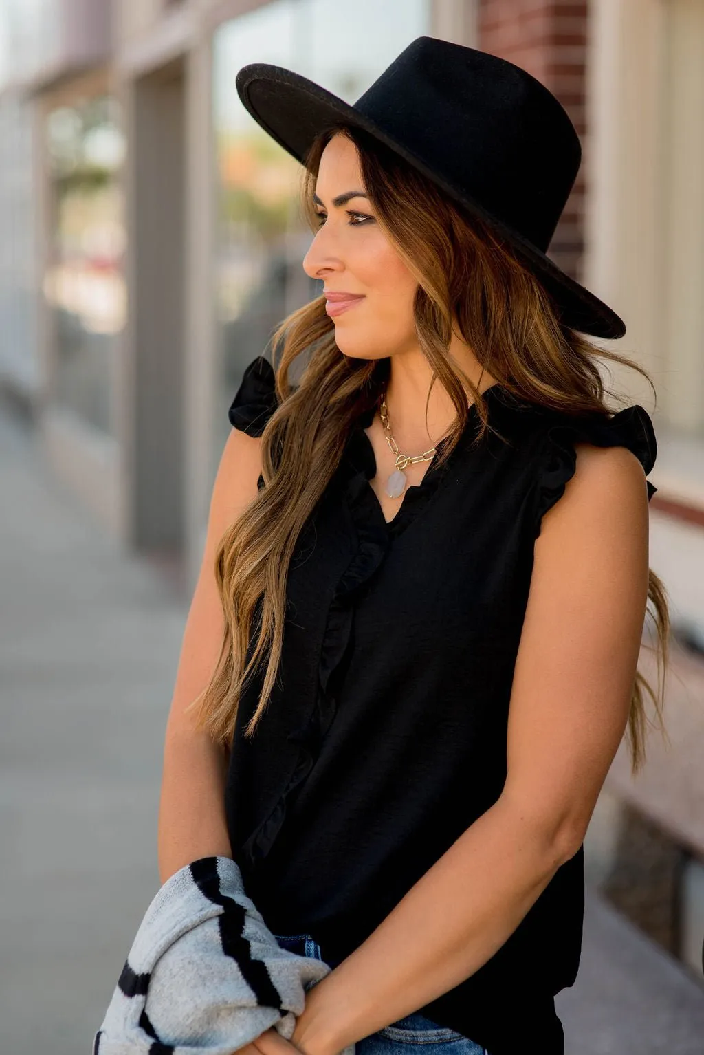 All Over Ruffles V-Neck Tank